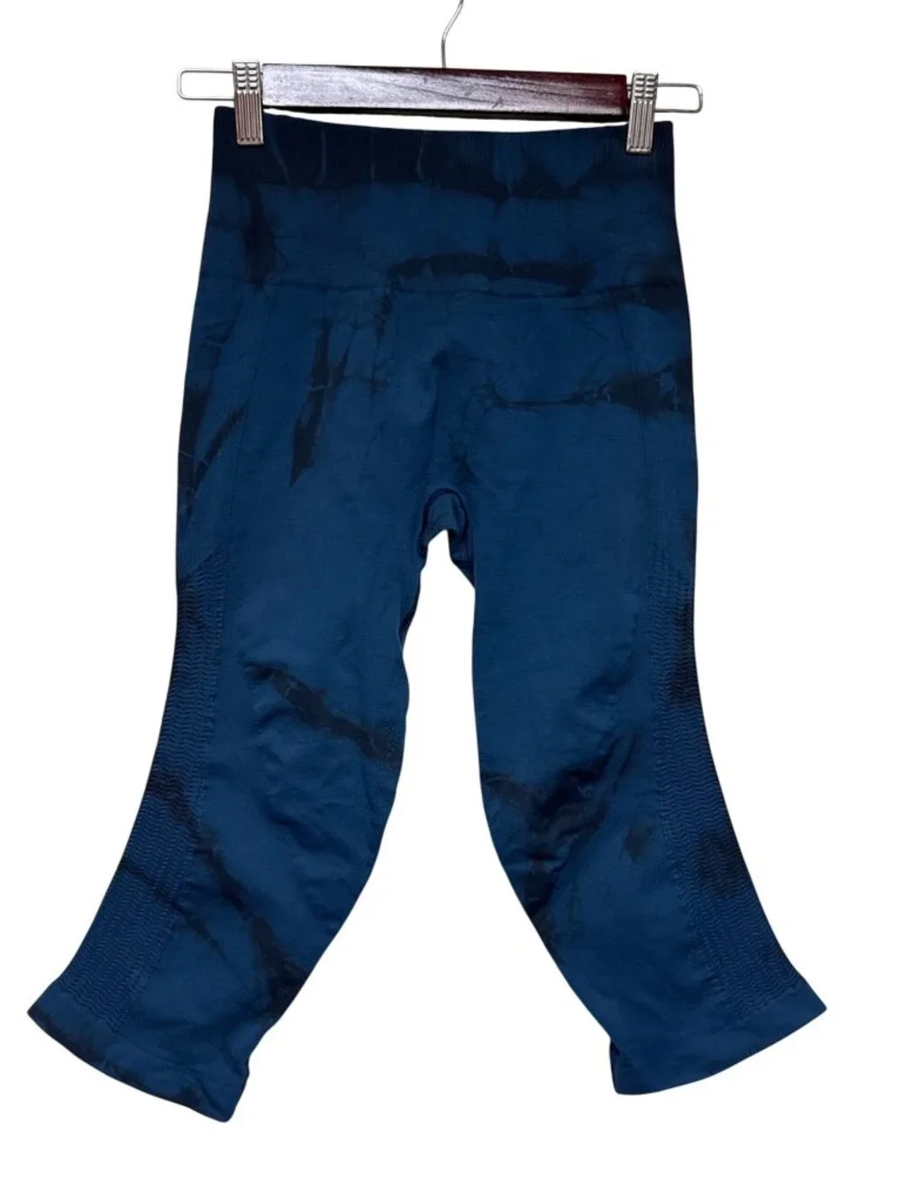Lululemon Flow & Go Tight Seamless Blue Tie Dye Crop Leggings Women's Size 2